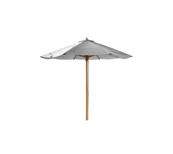 Classic teak garden parasol with pulley 2.4m