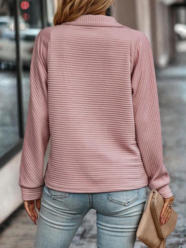Einfarbiger Pullover V-Ausschnitt