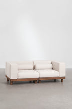 Acacia Wood Garden Corner Sofa 2 Piece Modular