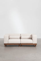 Acacia Wood Garden Corner Sofa 2 Piece Modular