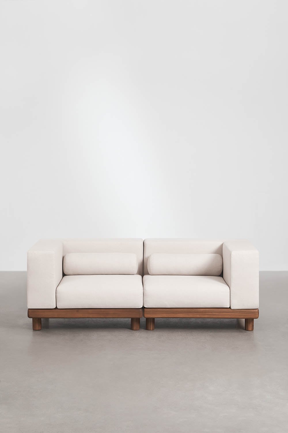Acacia Wood Garden Corner Sofa 2 Piece Modular