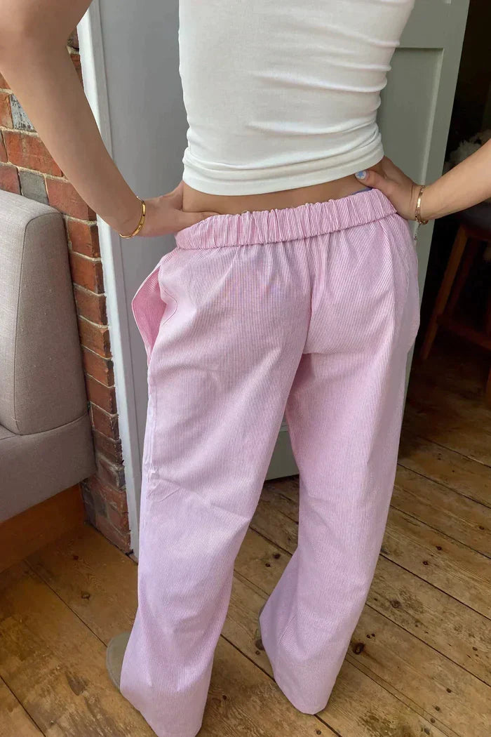 Heidi-Mode | Loose fit Gestreift Elastisch Taille Hose