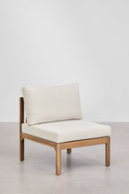 Acacia Wood Garden Sofa 3 Piece Modular With Armrests