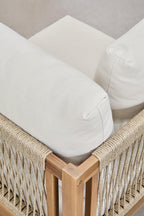 Acacia Wood Garden Sofa 3 Piece Modular With Armrests