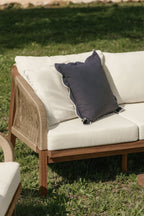 3 Seater Acacia Wood Garden Sofa With Cushions