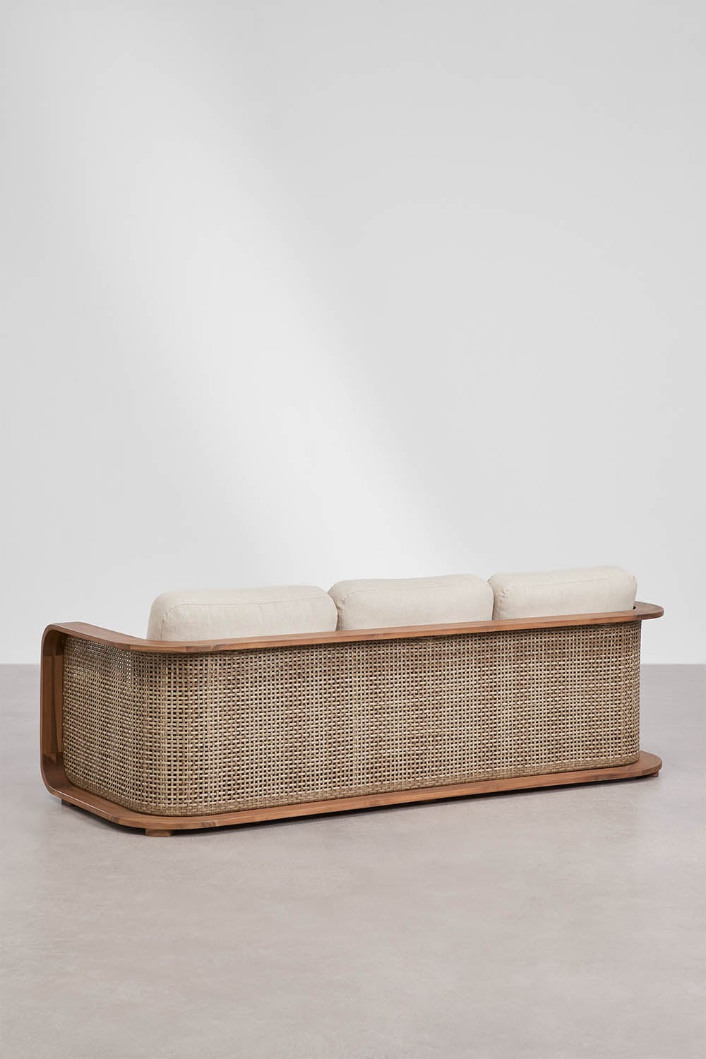 3 Seater Acacia Wood Garden Sofa Contemporary