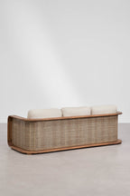 3 Seater Acacia Wood Garden Sofa Contemporary