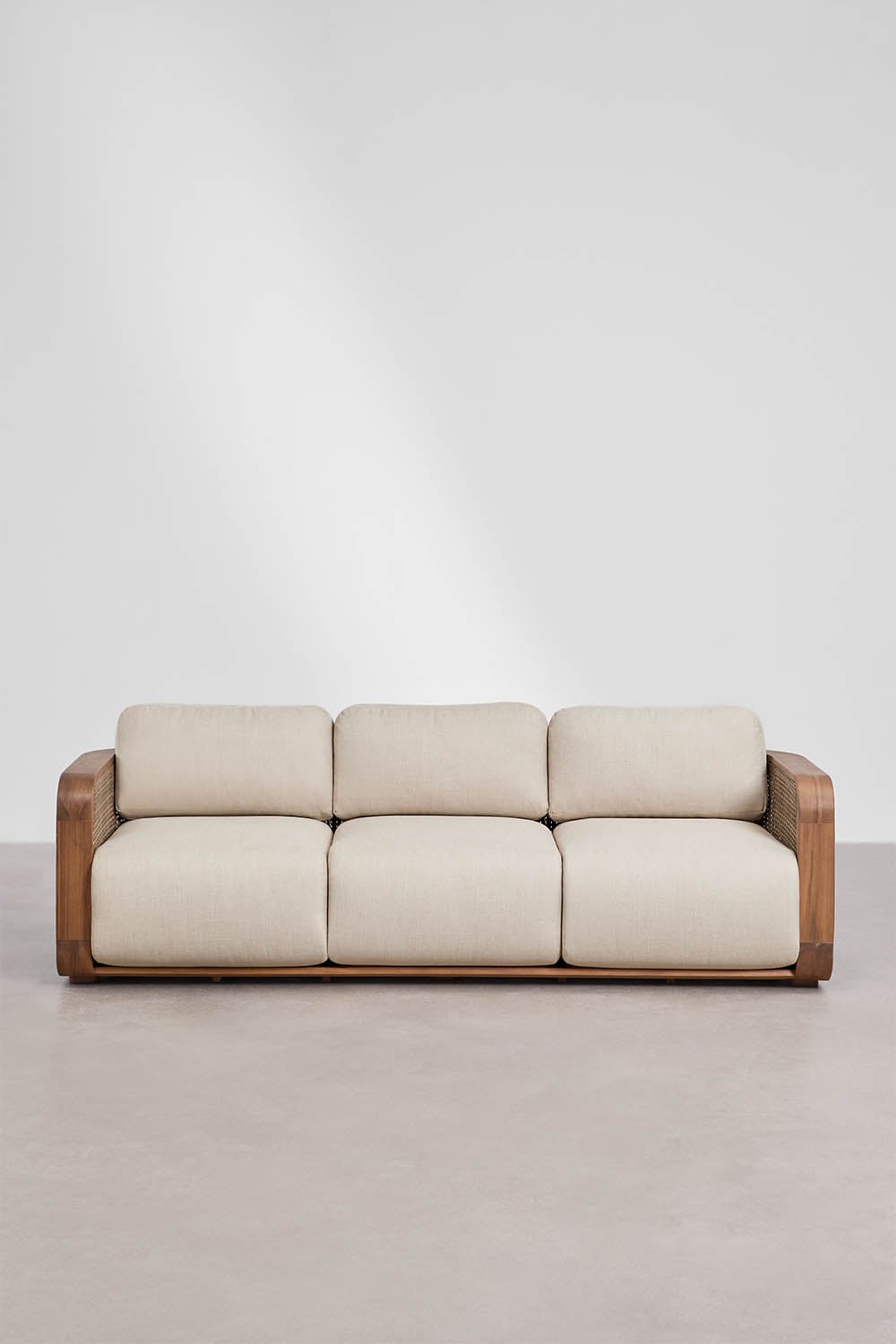3 Seater Acacia Wood Garden Sofa Contemporary