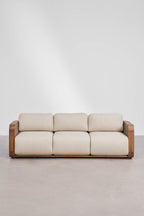 3 Seater Acacia Wood Garden Sofa Contemporary