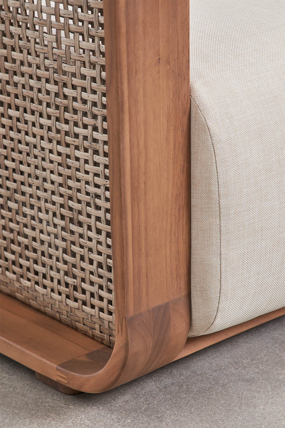 3 Seater Acacia Wood Garden Sofa Contemporary