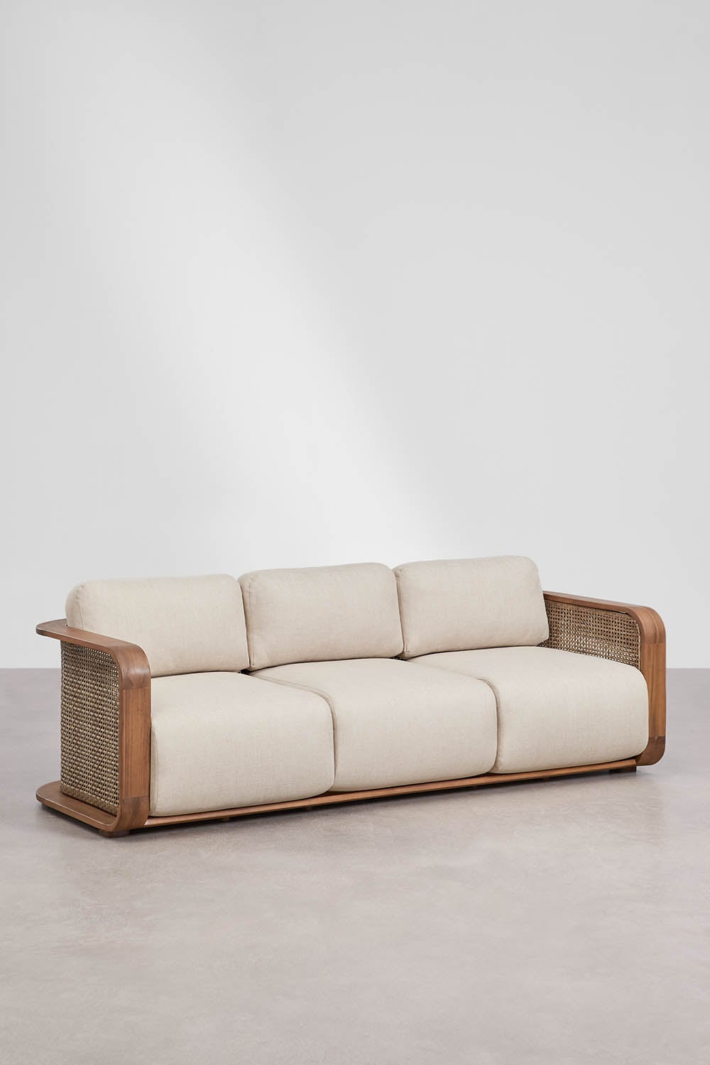 3 Seater Acacia Wood Garden Sofa Contemporary