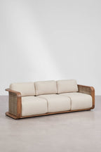 3 Seater Acacia Wood Garden Sofa Contemporary