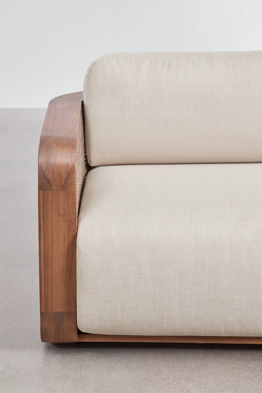 3 Seater Acacia Wood Garden Sofa Contemporary