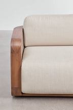 3 Seater Acacia Wood Garden Sofa Contemporary