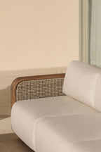 3 Seater Acacia Wood Garden Sofa Contemporary