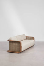 3 Seater Acacia Wood Garden Sofa Contemporary