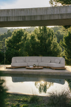 4 Piece Curved Modular Acacia Wood Garden Sofa