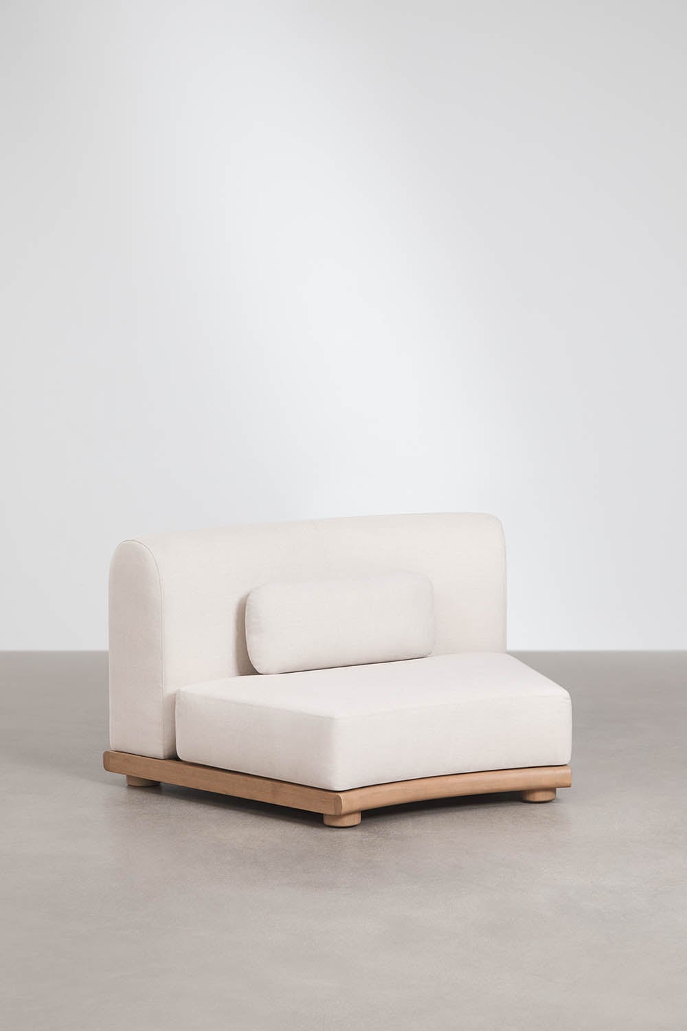 4 Piece Curved Modular Acacia Wood Garden Sofa