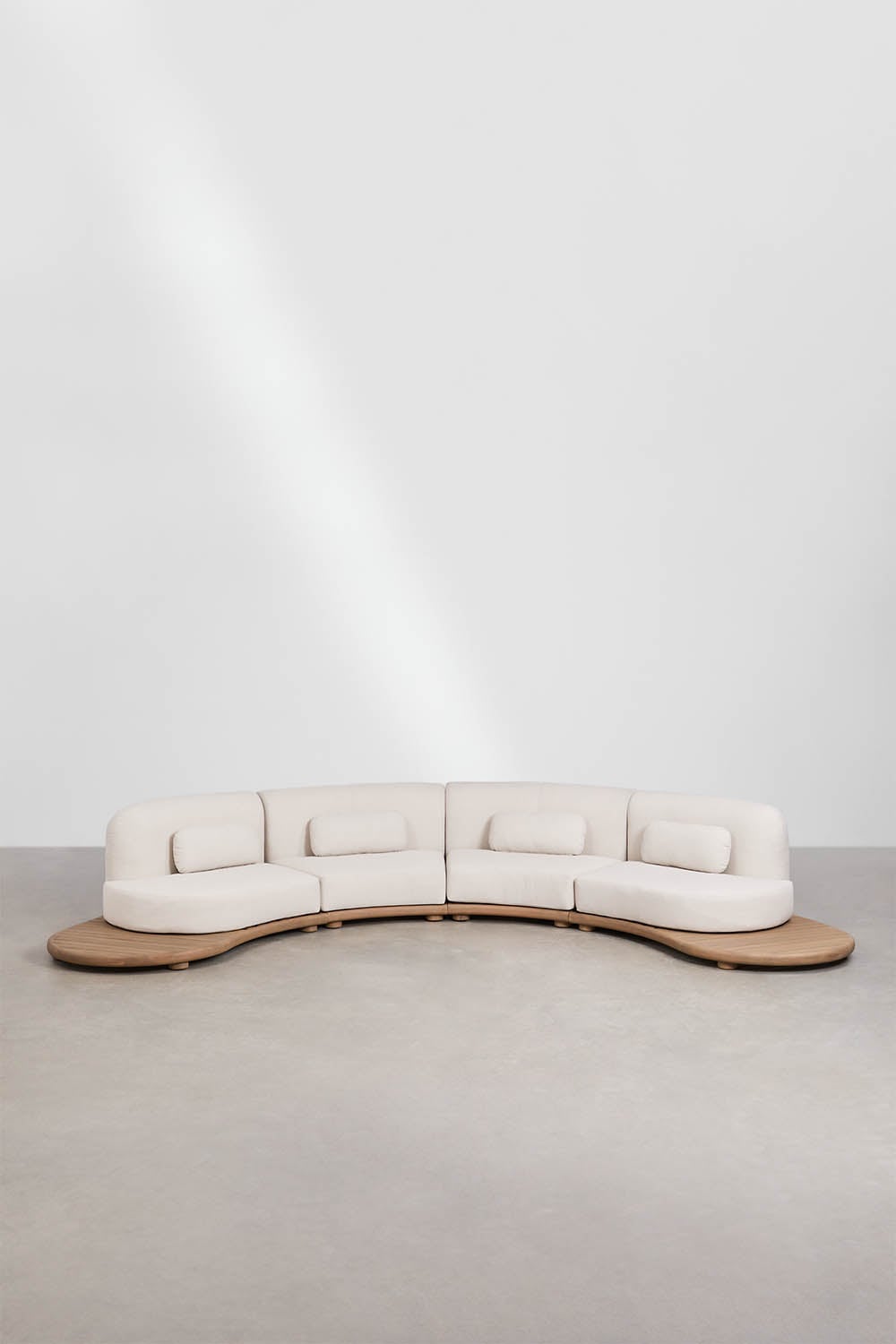 4 Piece Curved Modular Acacia Wood Garden Sofa