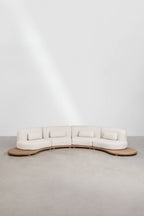 4 Piece Curved Modular Acacia Wood Garden Sofa