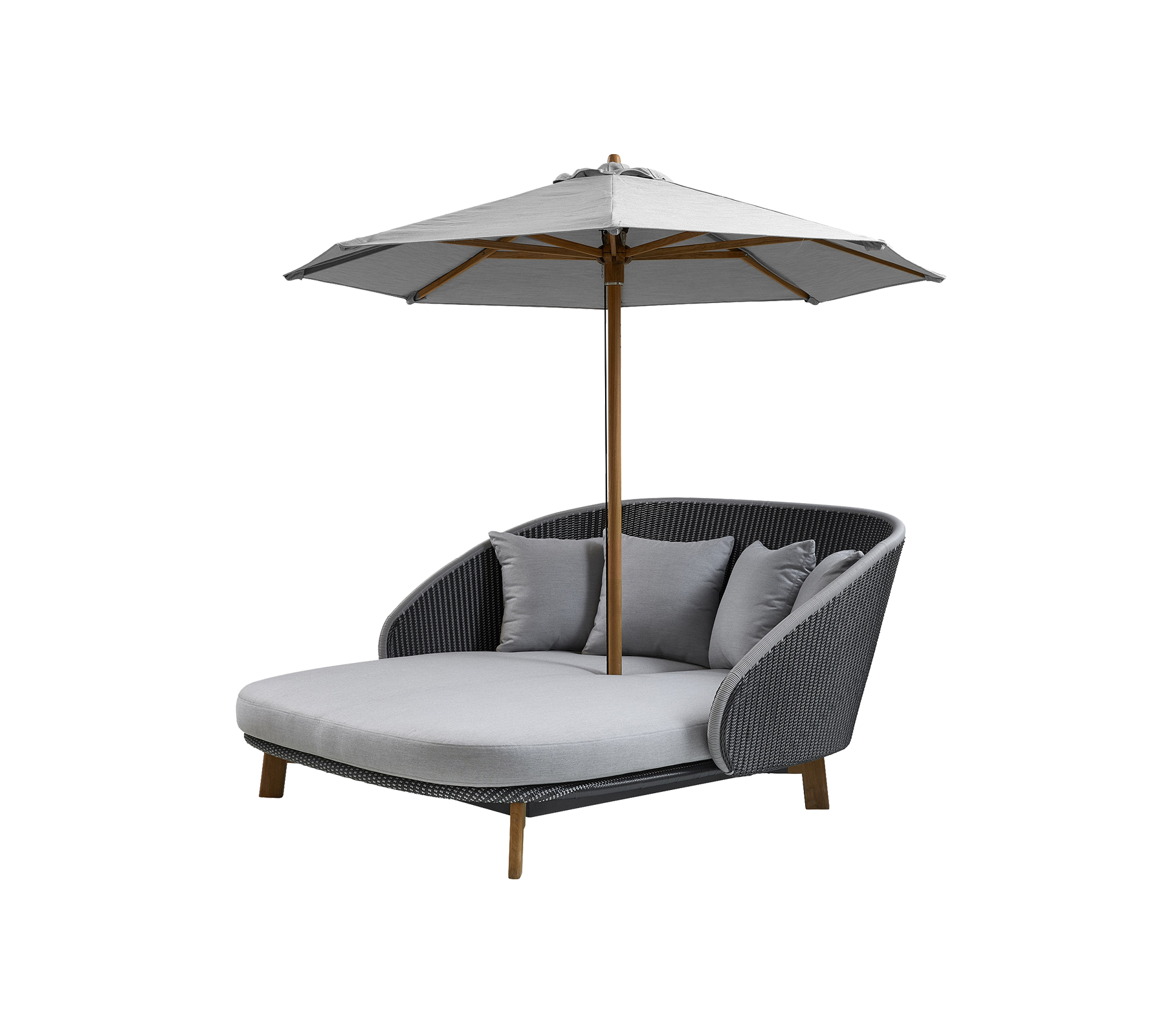Classic Teak Parasol for Peacock Daybed