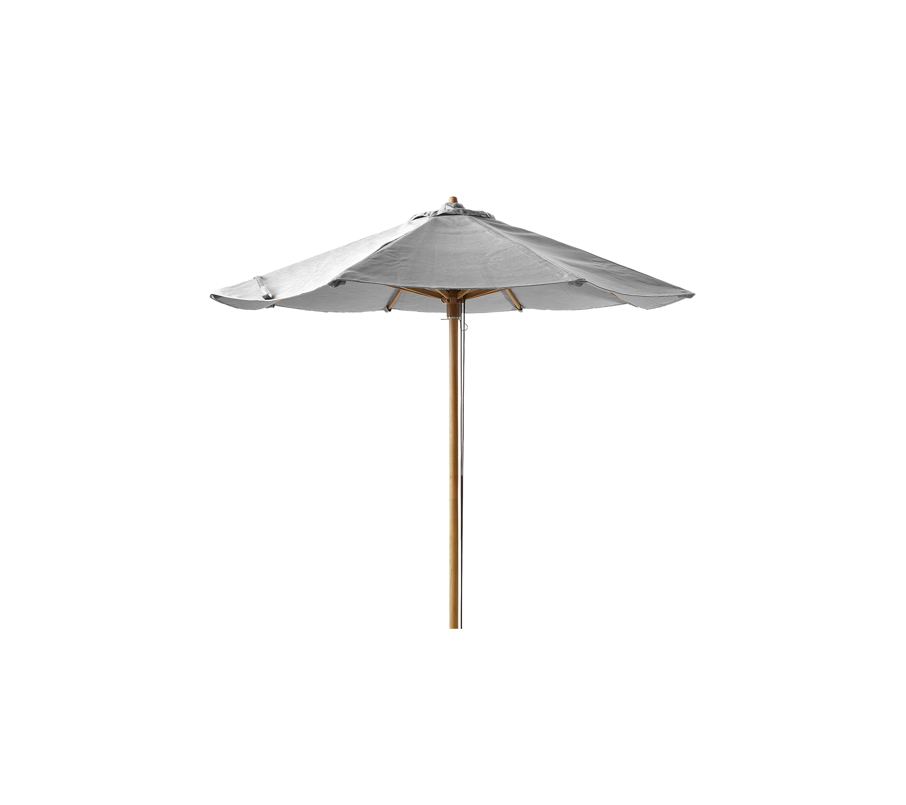 Classic teak garden parasol with pulley 2.4m