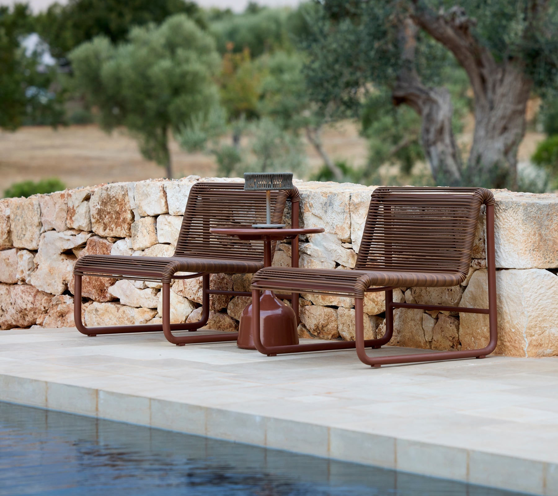 Outdoor Coffee Table Lava Stone Small