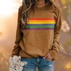 Heidi-Mode - Weicher Pullover mit Regenbogenmuster