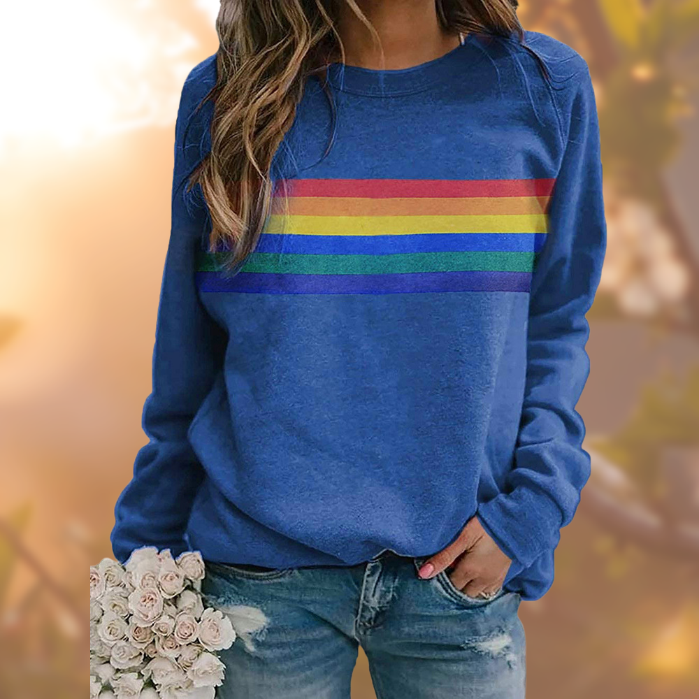Heidi-Mode - Weicher Pullover mit Regenbogenmuster