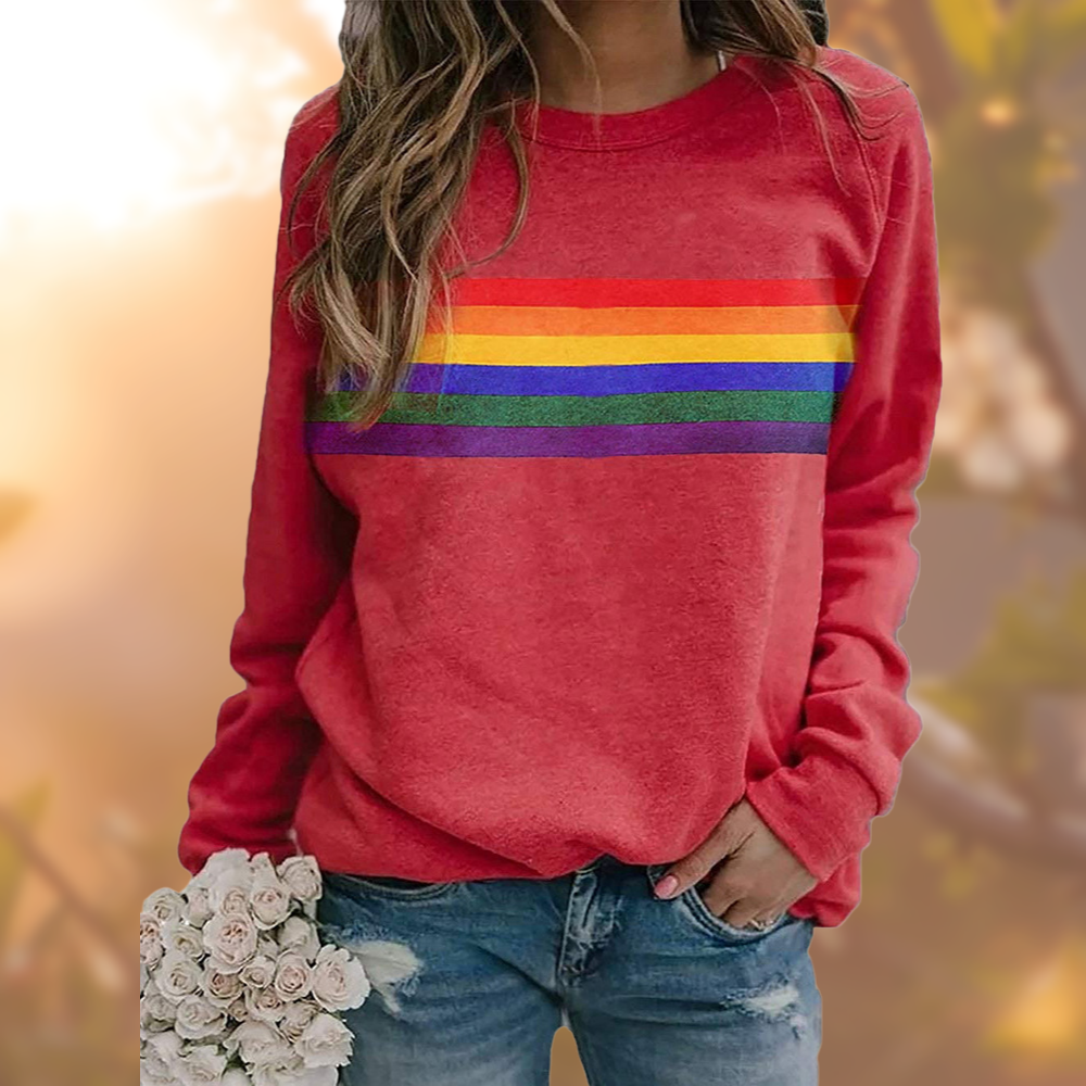 Heidi-Mode - Weicher Pullover mit Regenbogenmuster