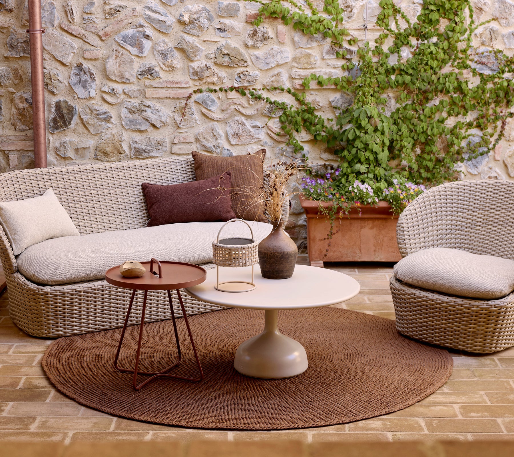 Outdoor Coffee Table Lava Stone Large