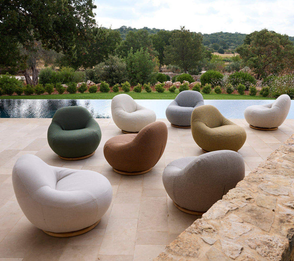 Swivel Lounge Chair Teak Base