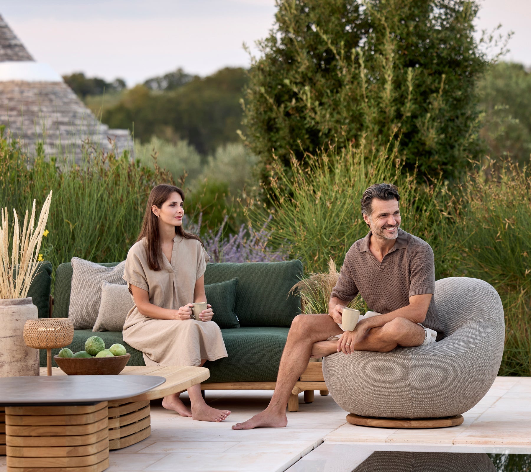 Swivel Lounge Chair Teak Base