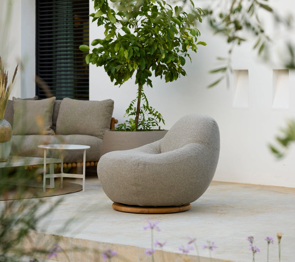 Swivel Lounge Chair Teak Base