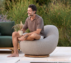 Swivel Lounge Chair Teak Base