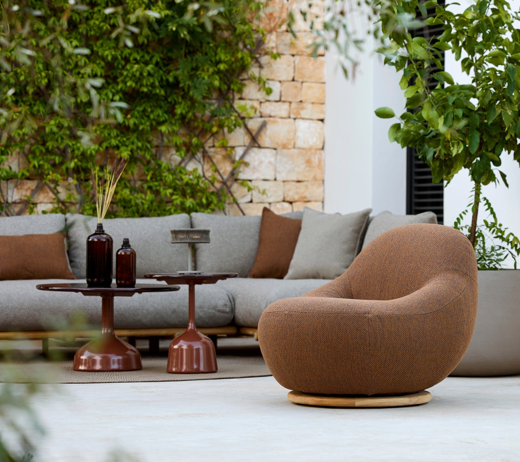 Outdoor Coffee Table Lava Stone Large