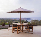 Classic Teak Garden Parasol with Pulley 3m