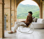 Outdoor Rocking Chair Teak Aluminum