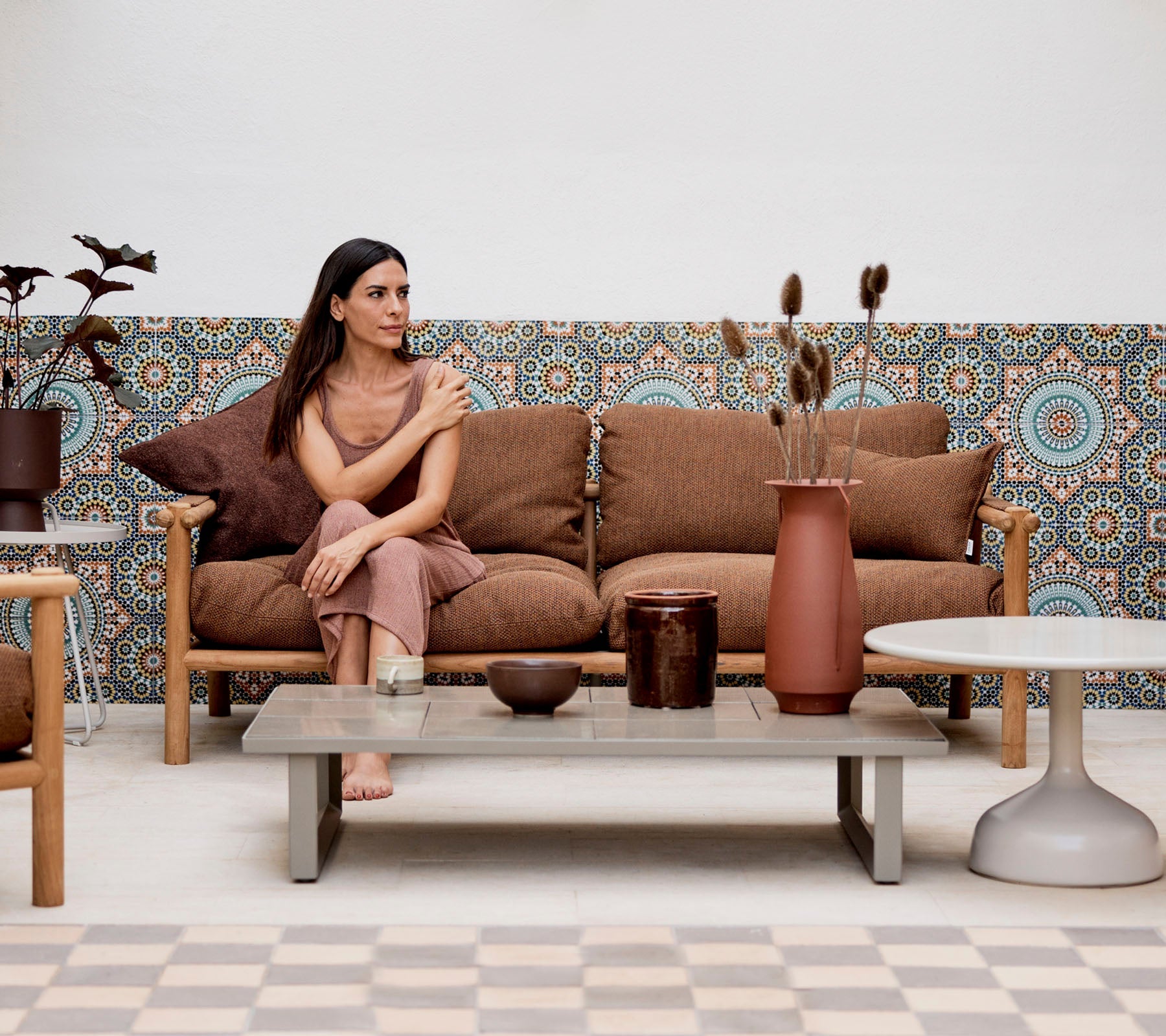 Outdoor 2 Seater Sofa Sticks Frame