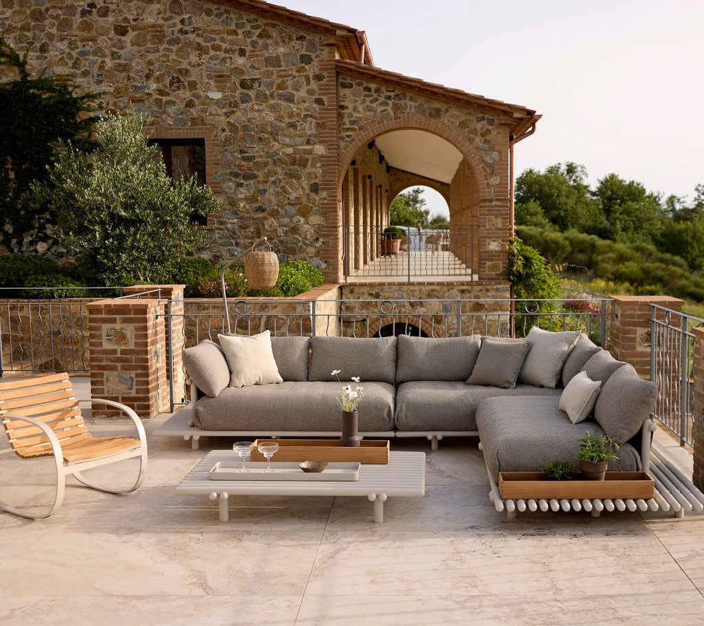 Outdoor Rocking Chair Teak Aluminum