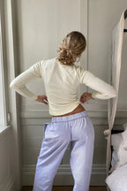 Heidi-Mode | Loose fit Gestreift Elastisch Taille Hose