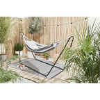 Hammock With Metal Stand Cotton Garden Set Freestanding Portable