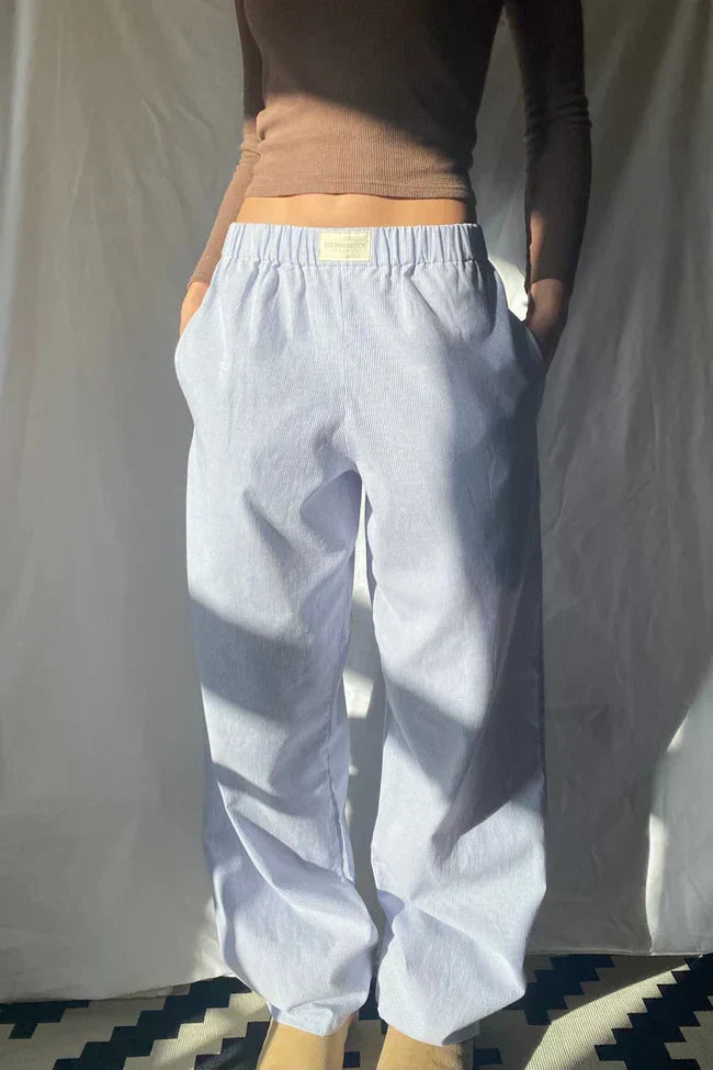 Heidi-Mode | Loose fit Gestreift Elastisch Taille Hose