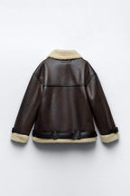 Karina | Jacke mit Revers aus Kunstmaterial