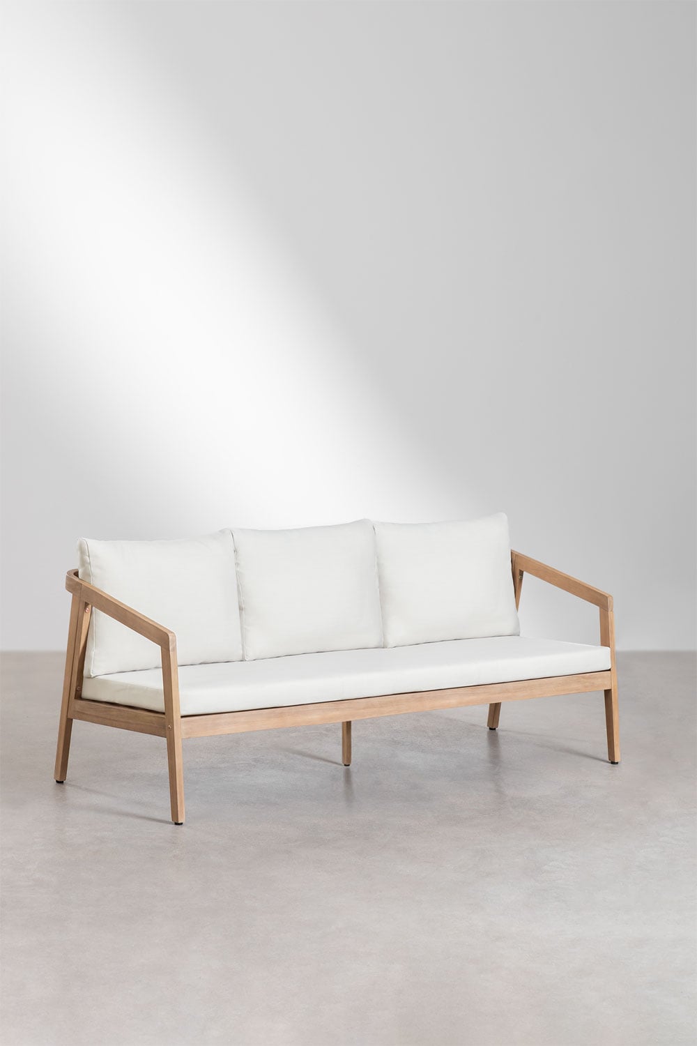 3 Seater Acacia Wood Garden Sofa