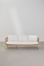 3 Seater Acacia Wood Rope Garden Sofa