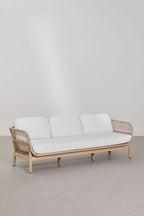 3 Seater Acacia Wood Rope Garden Sofa