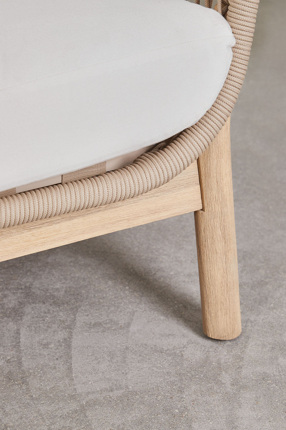 3 Seater Acacia Wood Rope Garden Sofa
