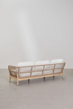 3 Seater Acacia Wood Rope Garden Sofa