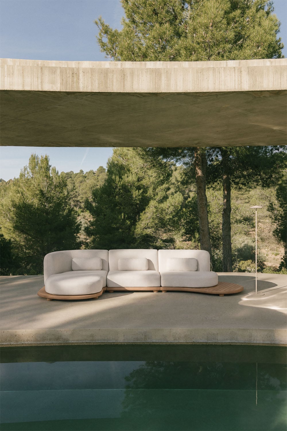 Left Corner Modular Acacia Wood Garden Sofa 3 Piece